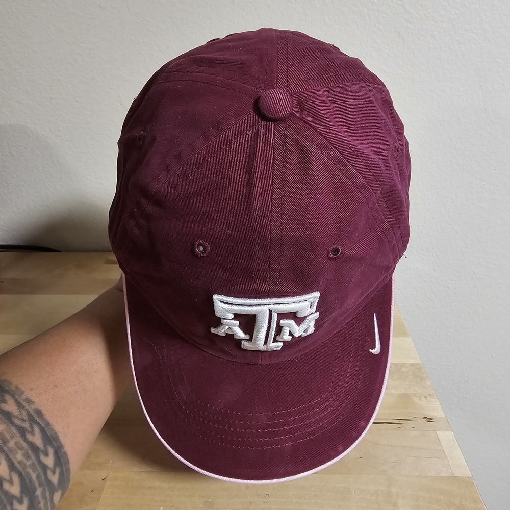 Maroon Embroidered Nike Team Texas A&M Strapback Hat Cap - Picture 5 of 8